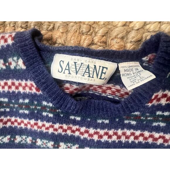 VINTAGE Granola Girl Women's 100% Lambswool Sweater‎ Aztec Savane sz Small - Picture 5 of 6